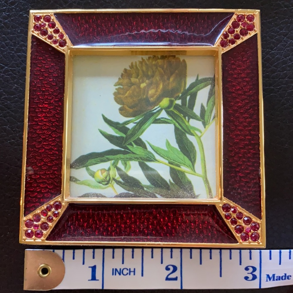Jay Strongwater Red Enamel Swarovski Square Frame - Picture 6 of 9